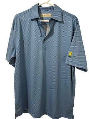 Donald Ross Sport Polo Shirt Mens Blue M Print Performance Golf 1923 Logo